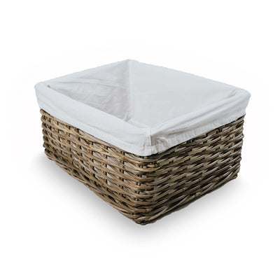 Rectangular Deep Kubu Wicker Shelf Basket, size Large | The Basket Lady