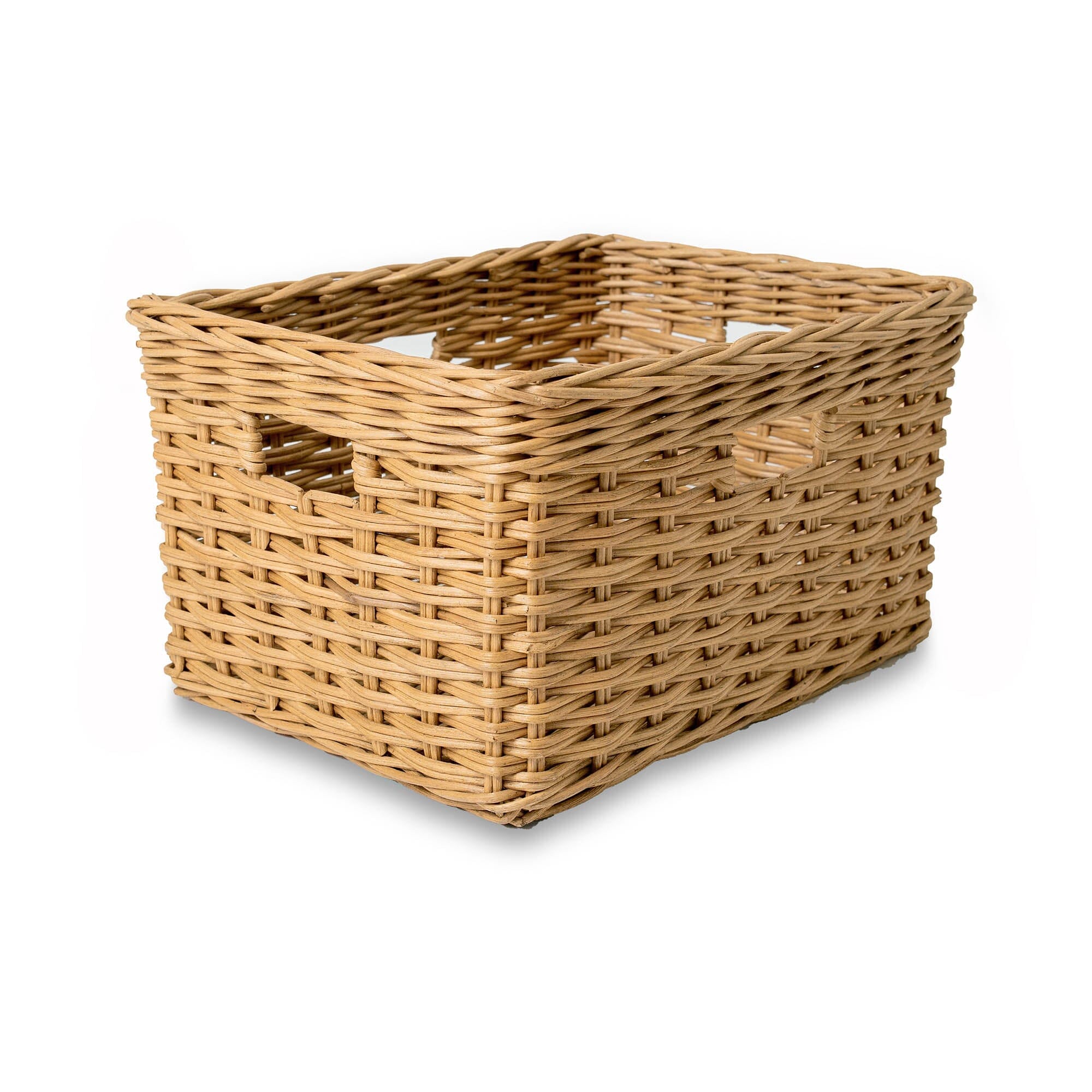 Rectangular Deep Wicker Storage Basket, Sandstone Medium | The Basket Lady 