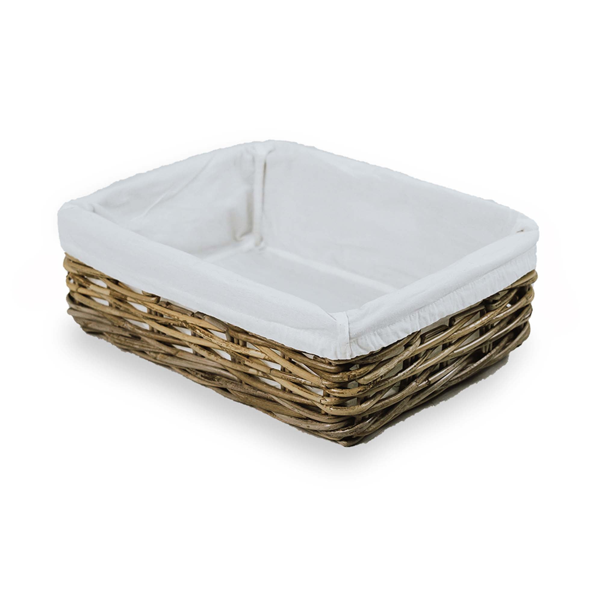 Rectangular Low Kubu Wicker Shelf Basket Storage > Open Storage The Basket Lady 