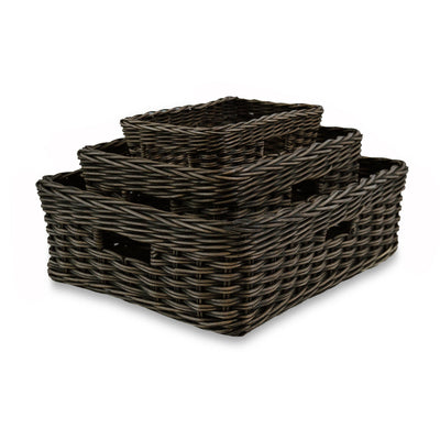 Rectangular Low Wicker Storage Basket The Basket Lady 