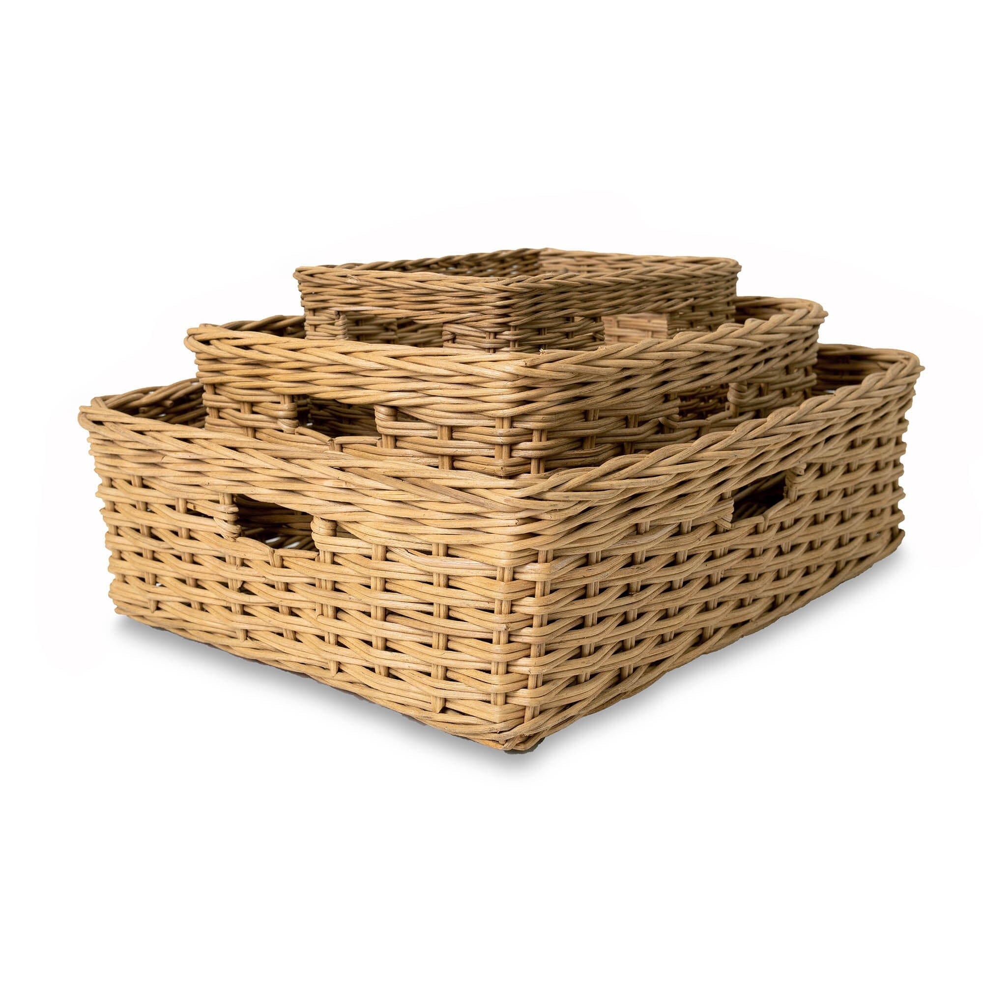 Rectangular Low Wicker Storage Basket The Basket Lady 
