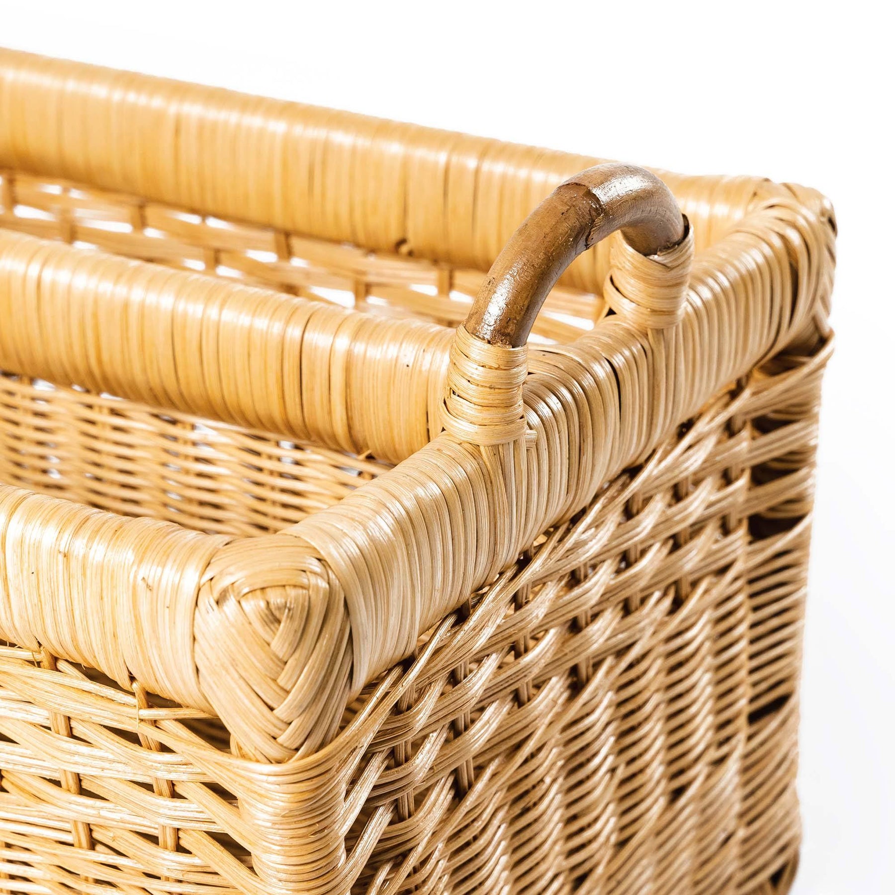 Rectangular Wicker Divided Magazine Basket The Basket Lady