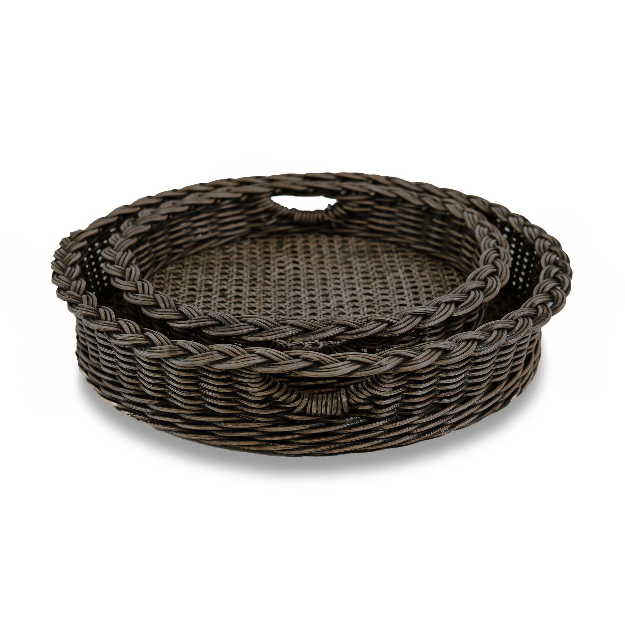 Round Wicker Serving Tray Kitchen > Serving The Basket Lady 