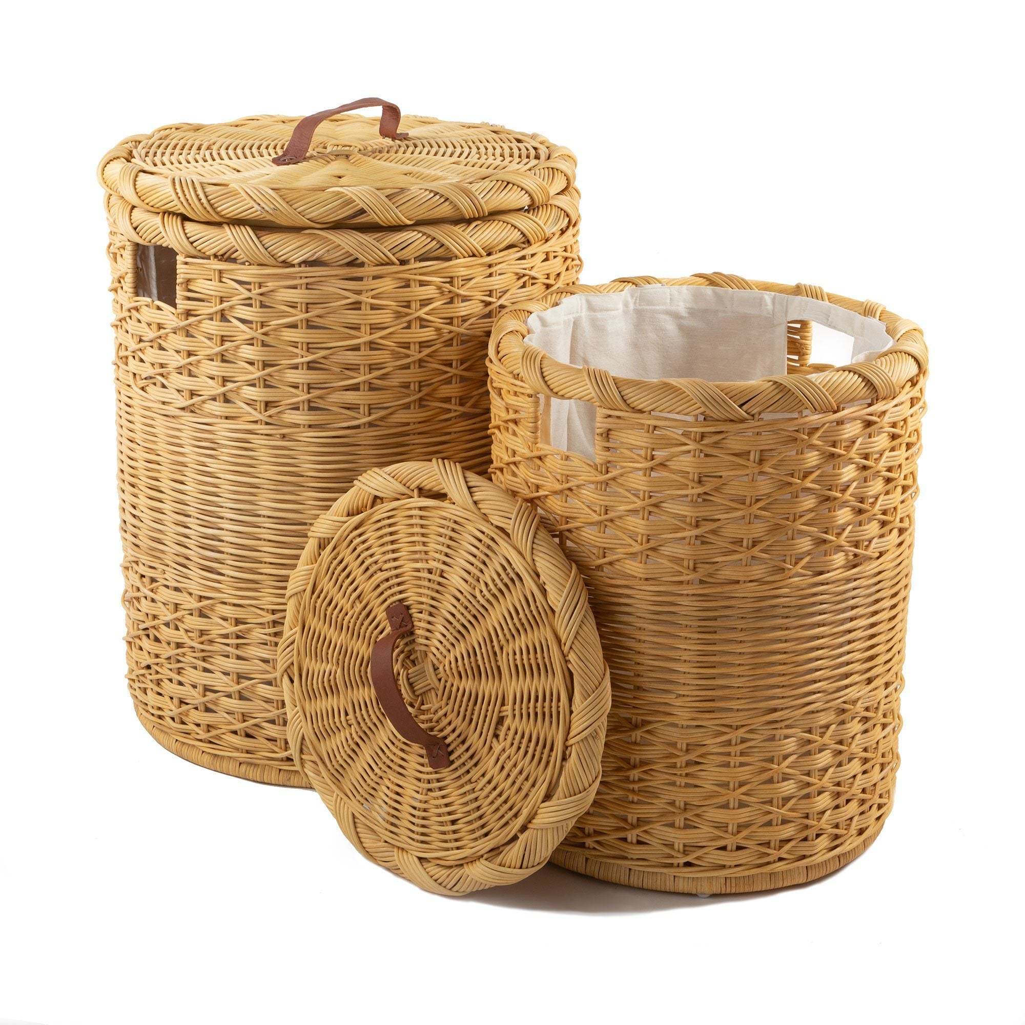 The Basket Lady Round Hamper Sandstone Nested Set of 2