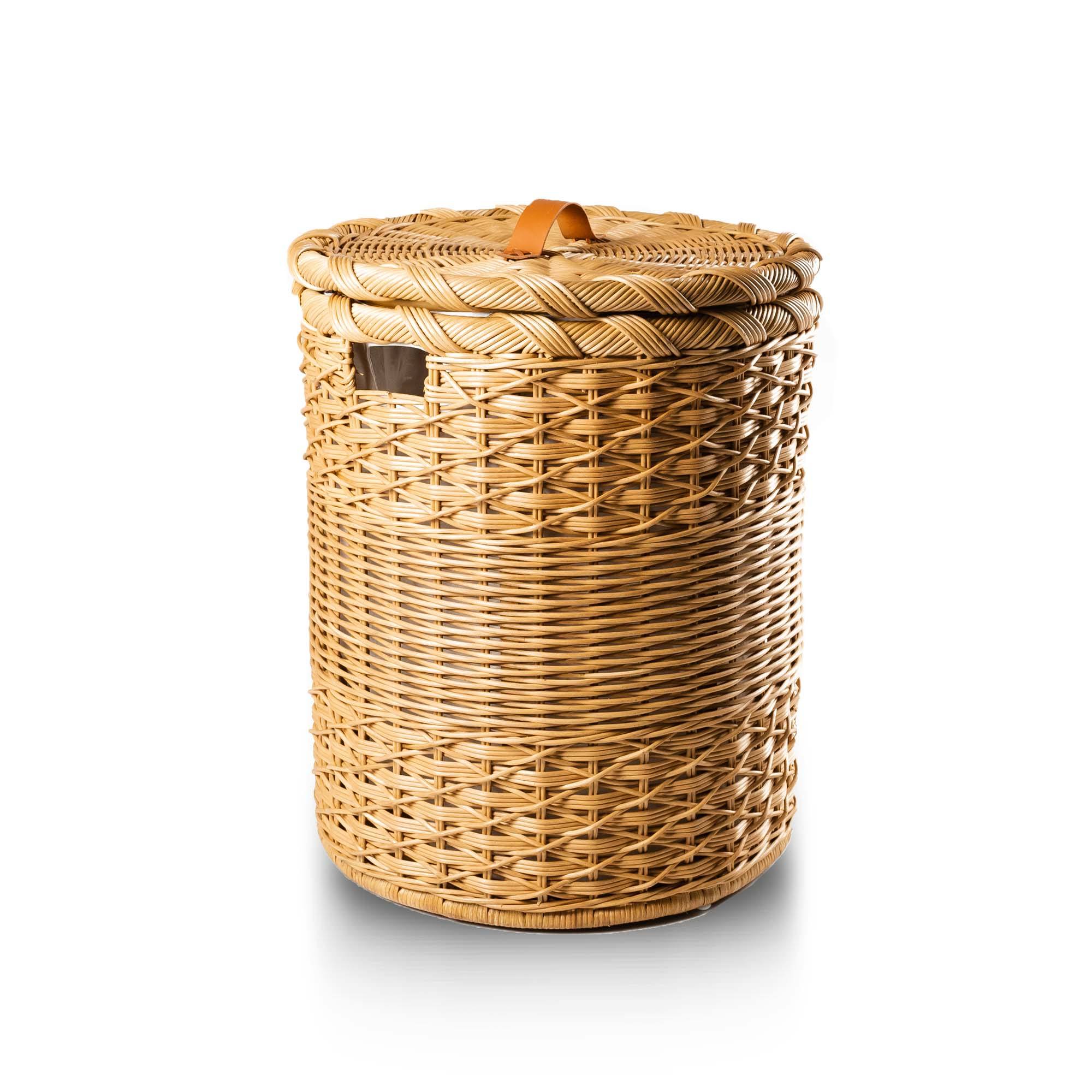 #color_sandstone - Round Wicker Laundry Hamper in Sandstone, size XL | The Basket Lady