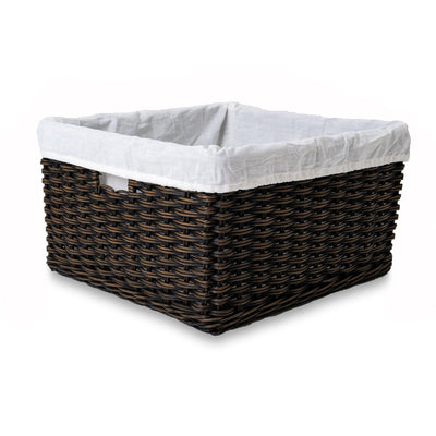 Fabric Basket Liner for Square Deep Wicker Storage Basket Large | The Basket Lady