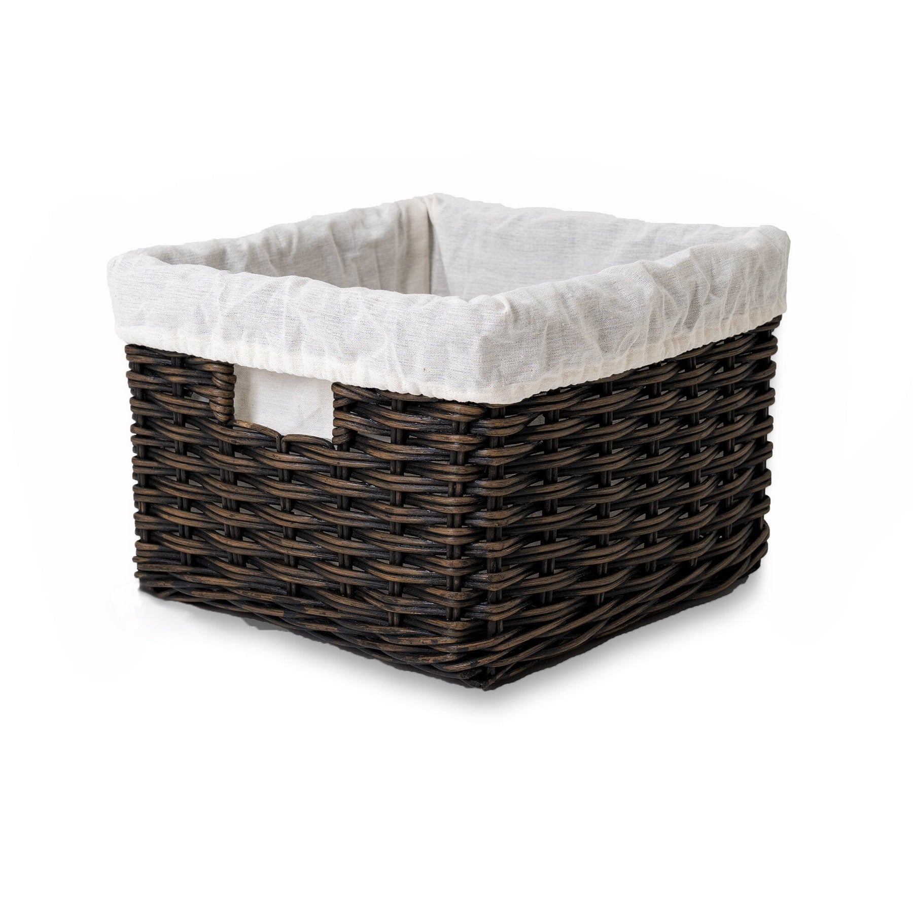 Fabric Basket Liner for Square Deep Wicker Storage Basket The Basket Lady
