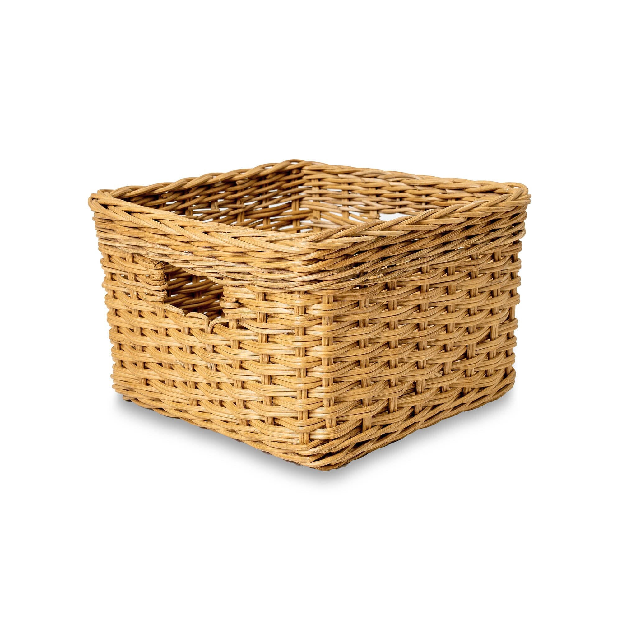 Square Deep Wicker Storage Basket Sandstone Small | The Basket Lady 