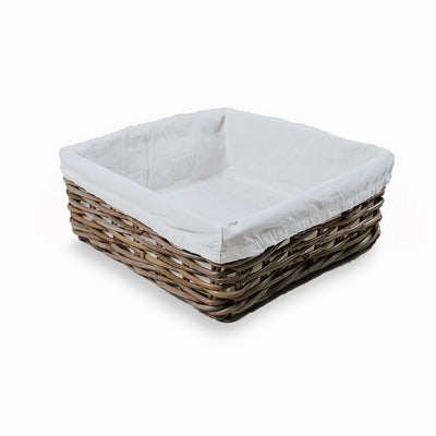 Square Low Kubu Wicker Shelf Basket, size Large | The Basket Lady