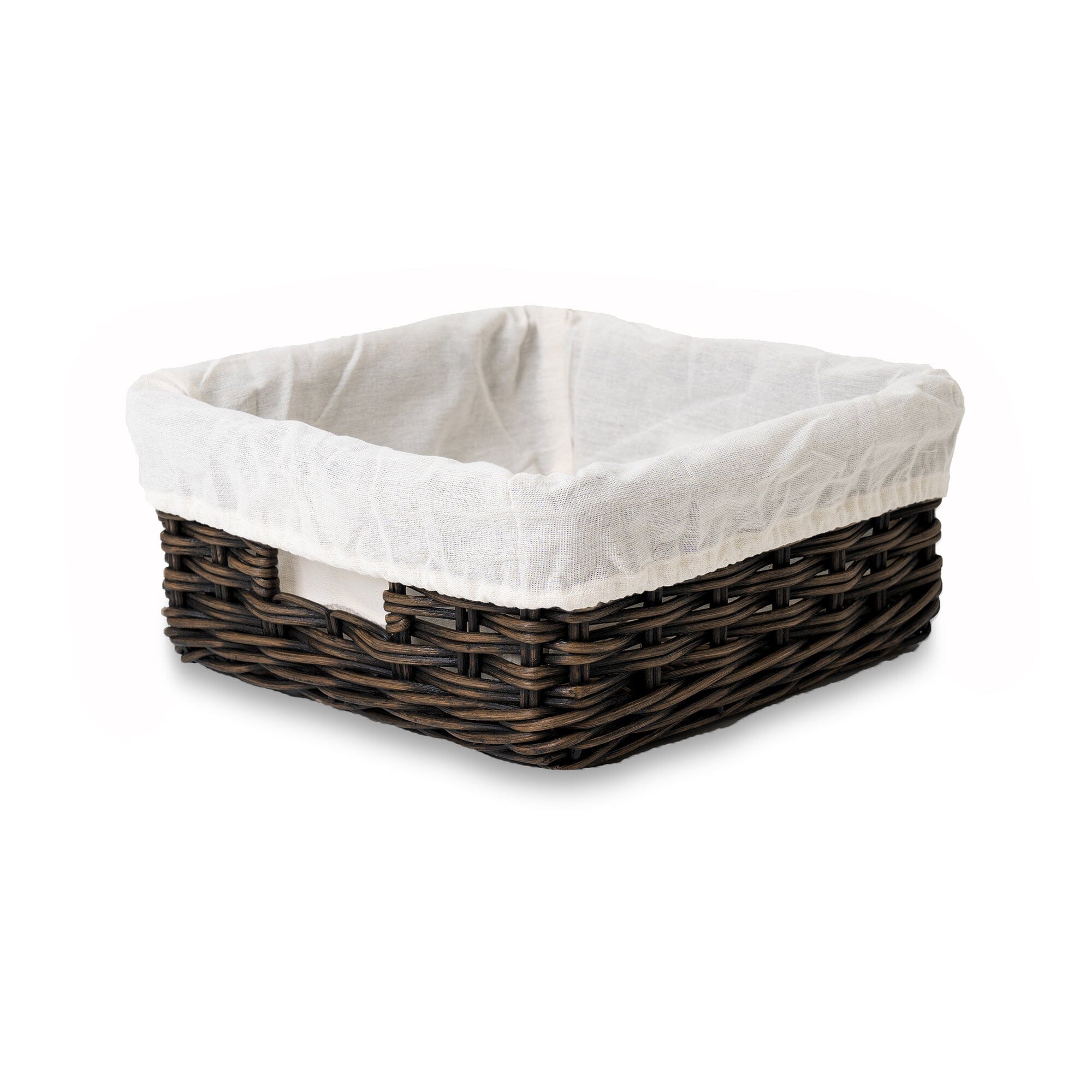 Fabric Basket Liner for Square Low Wicker Storage Basket Medium | The Basket Lady