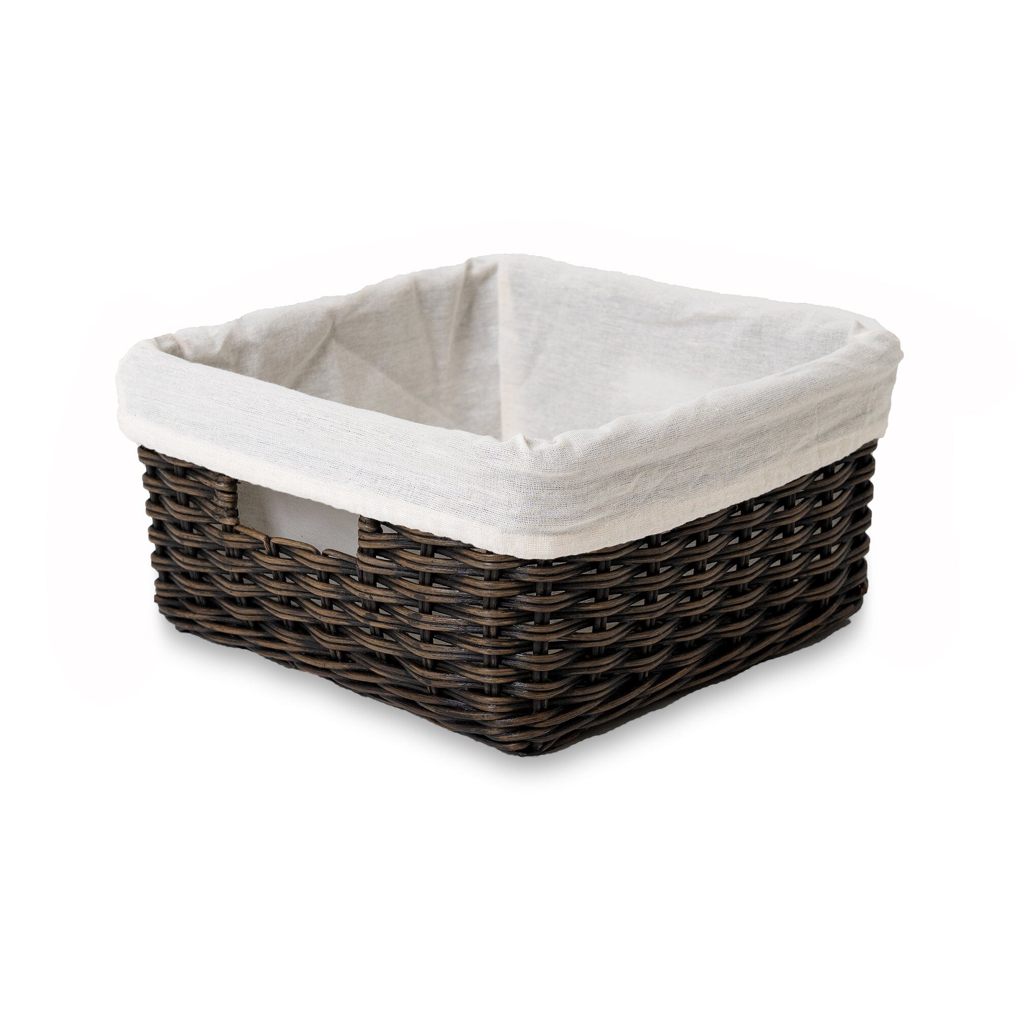 Fabric Basket Liner for Square Low Wicker Storage Basket Small | The Basket Lady