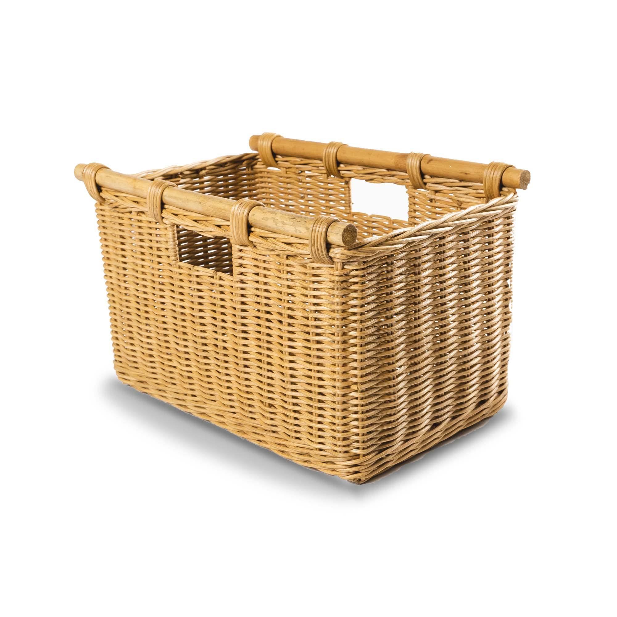 Tall Narrow Wicker Storage Basket in Sandstone, size M | The Basket Lady