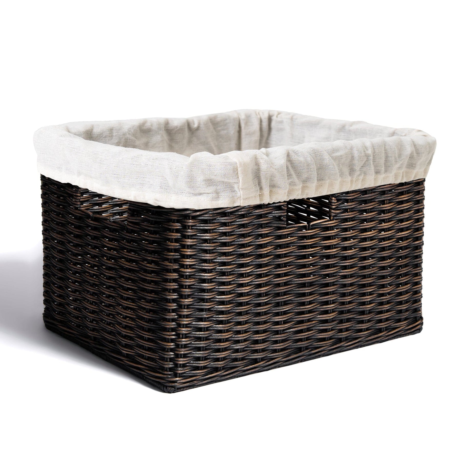 Fabric Basket Liner for Tall Rectangular Wicker Storage Basket | The ...