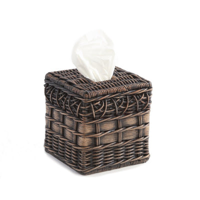 The Basket Lady Boutique Tissue Box Cover in Antique Walnut Brown