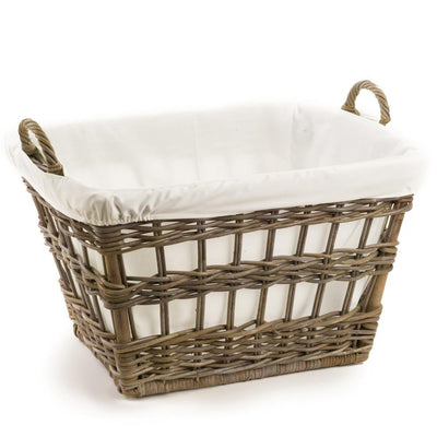 The Basket Lady Kubu Wicker French Laundry Basket Serene Grey One Size (size 1)