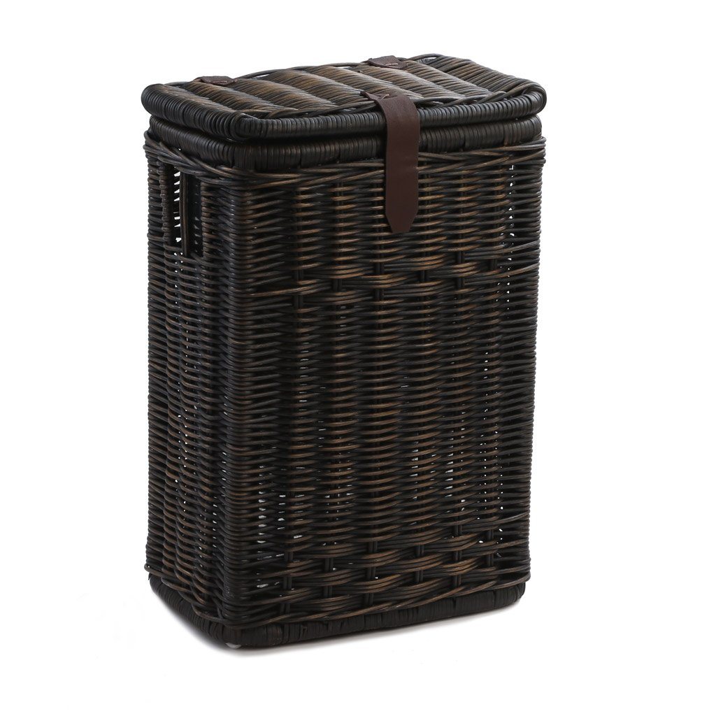 Wicker Kitchen Trash Basket with Metal Liner - Antique Walnut Brown