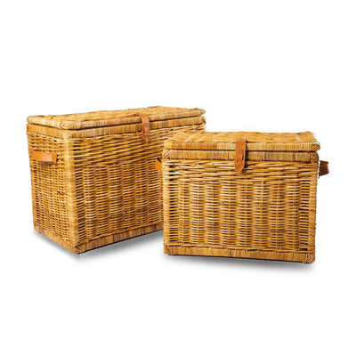 Wicker Storage Trunk in Simply Natural, 2 sizes shown | The Basket Lady